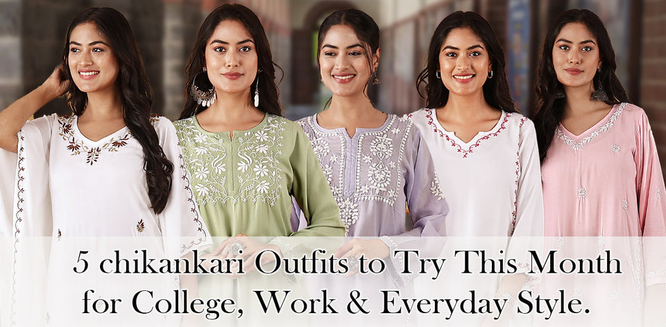 5 Chikankari Outfits to Try This Month for College, Work &amp; Everyday Style