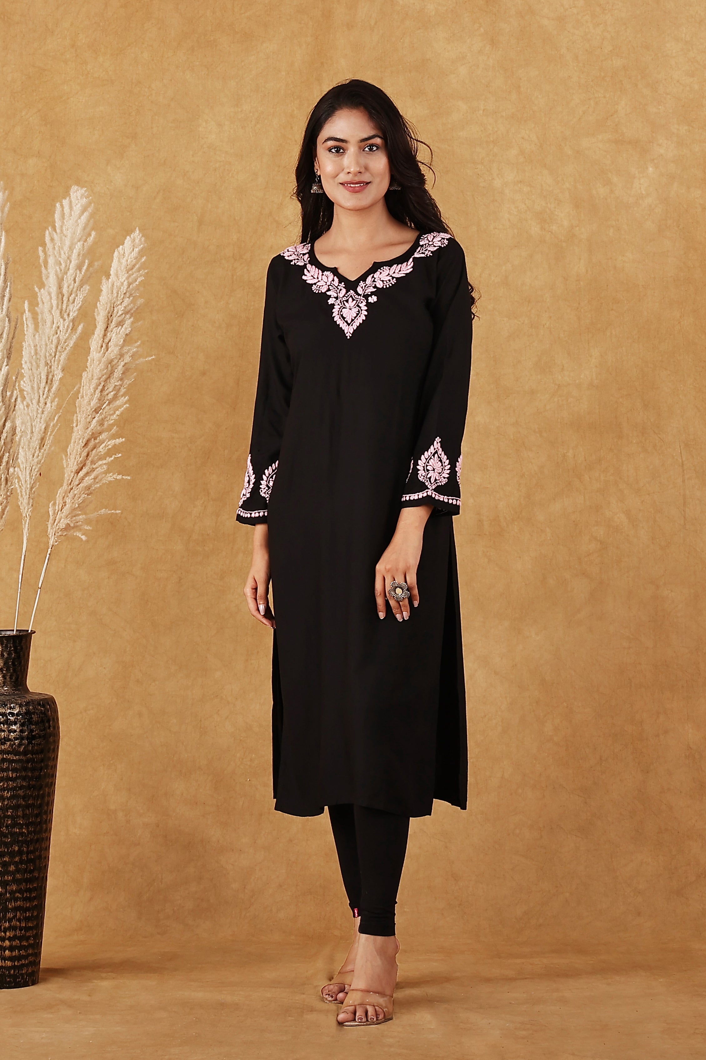 Long Chikankari Kurti