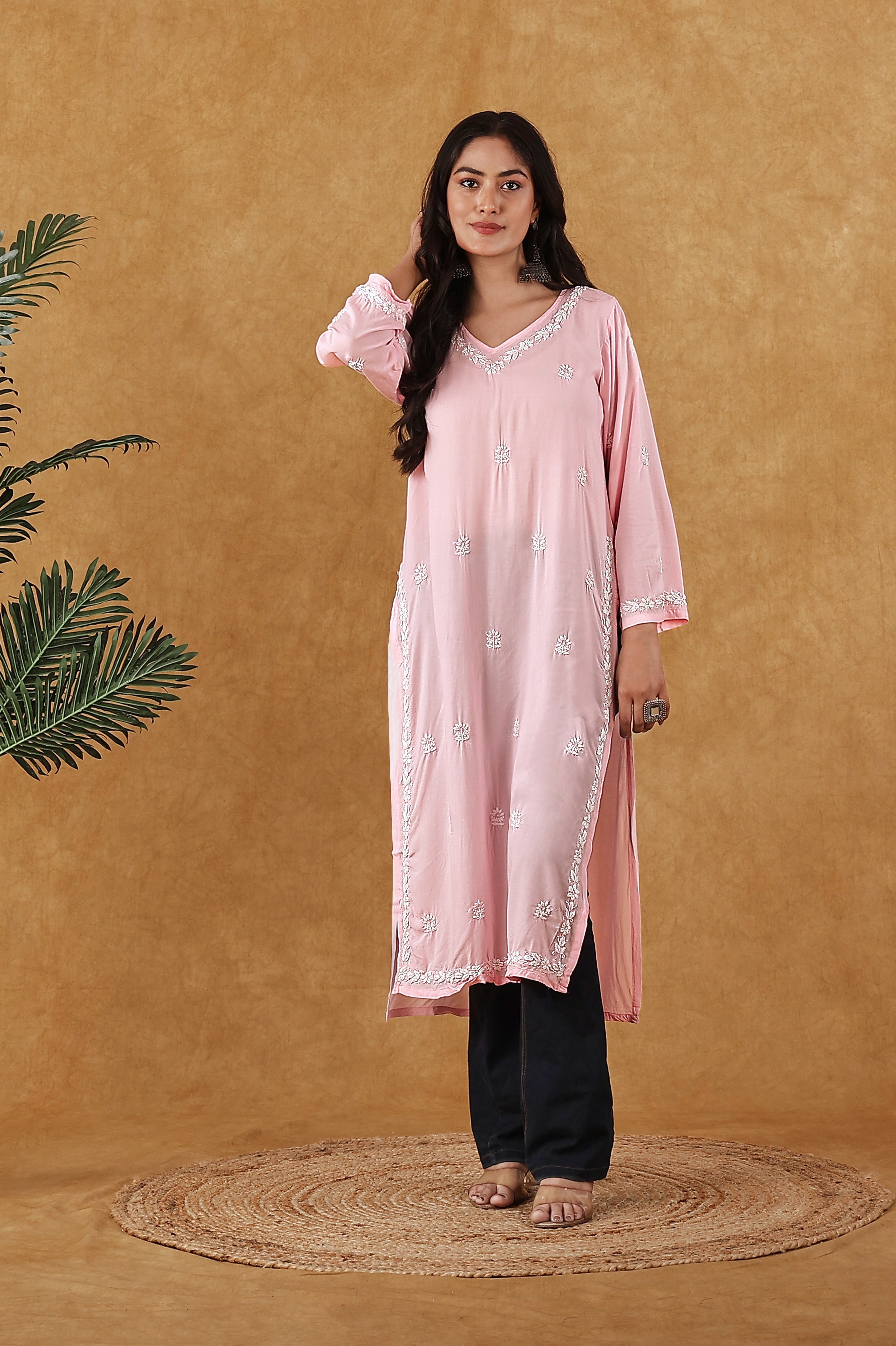 Baby Pink Modal Kurta