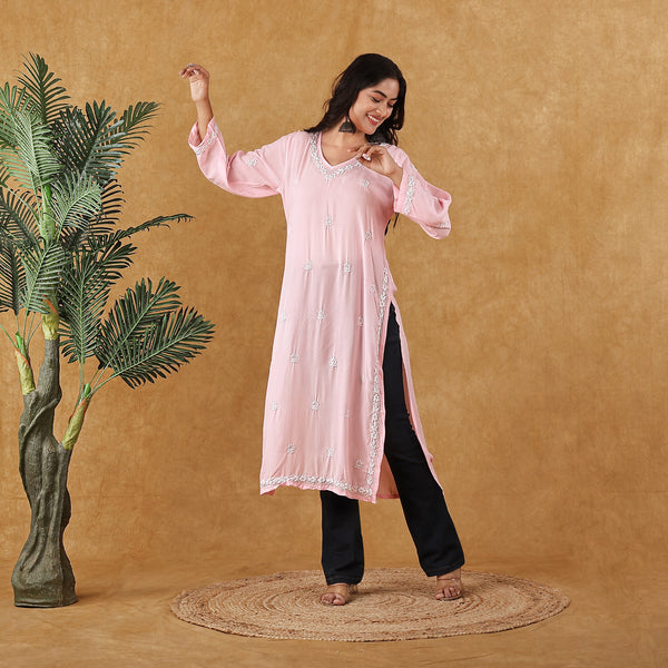 Baby Pink Modal Kurta