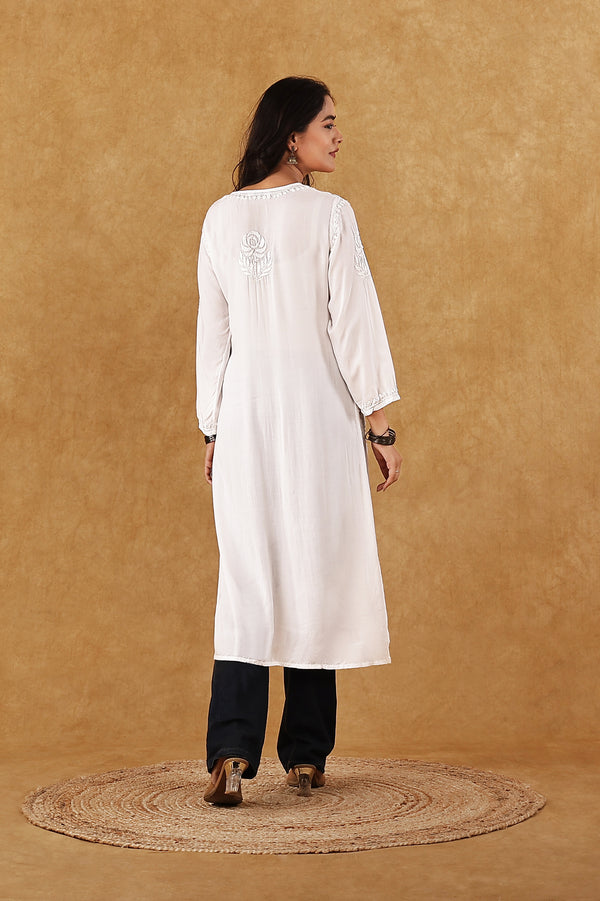 White on White Modal Kurta