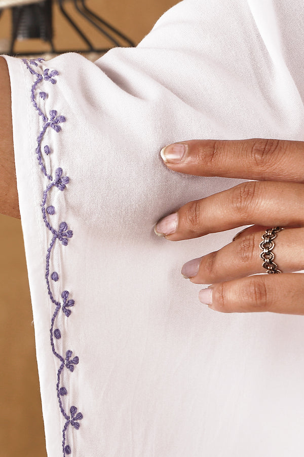 White & Lavender Kaftan