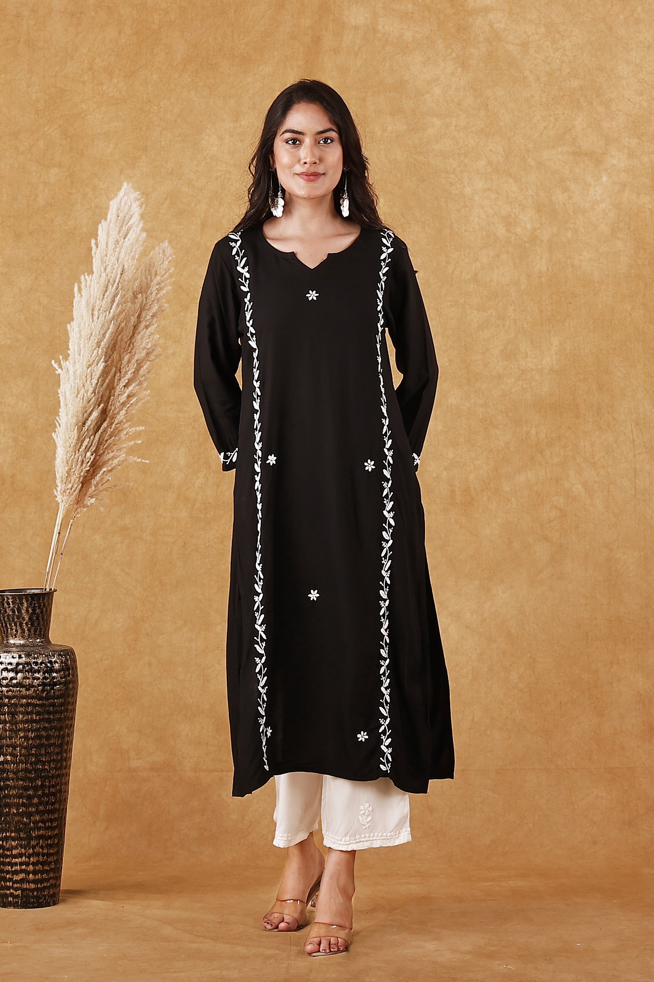 Black and White Kurta