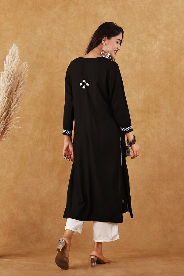 Black and White Kurta