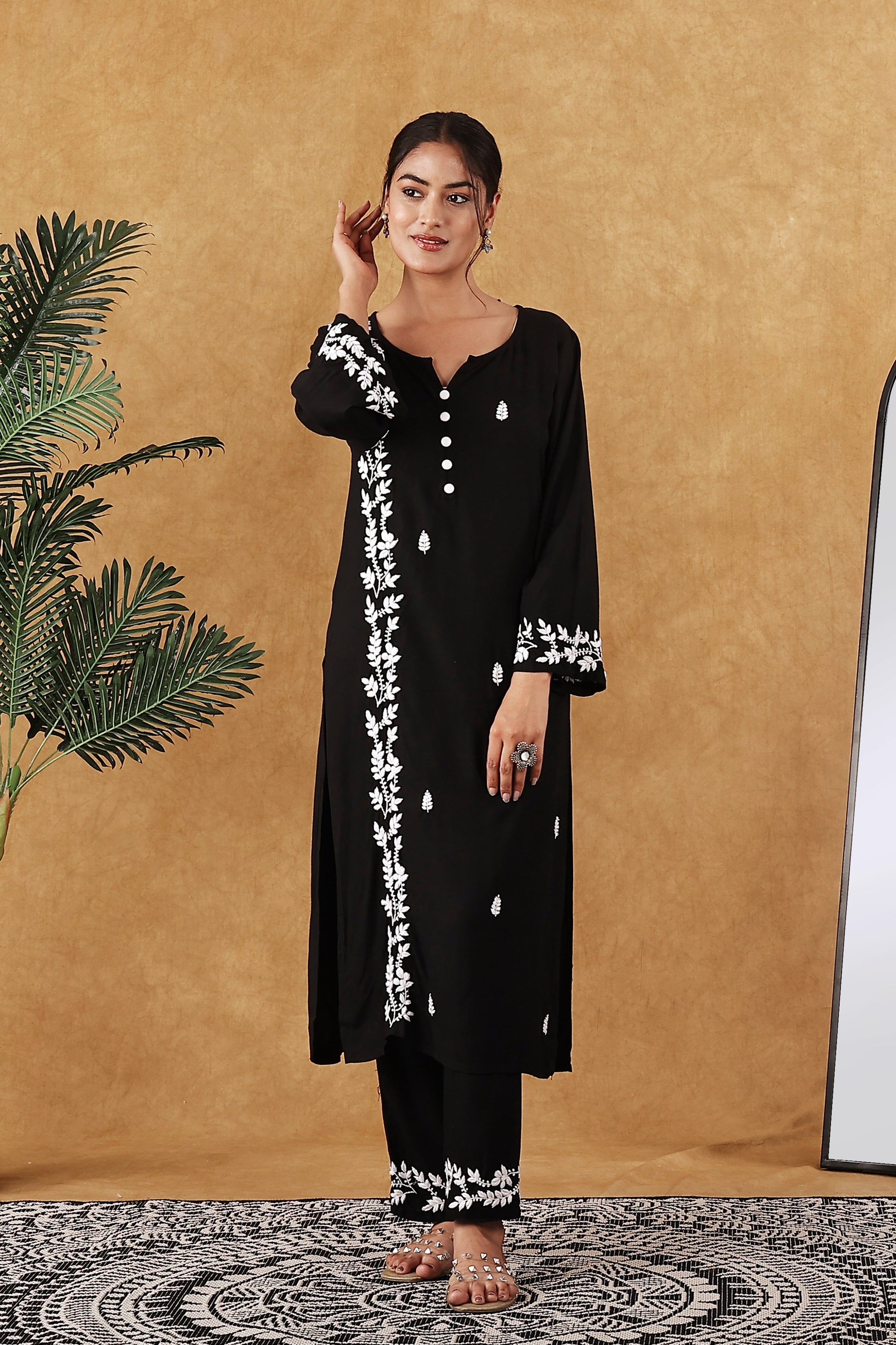 Black Kurta Pant Set