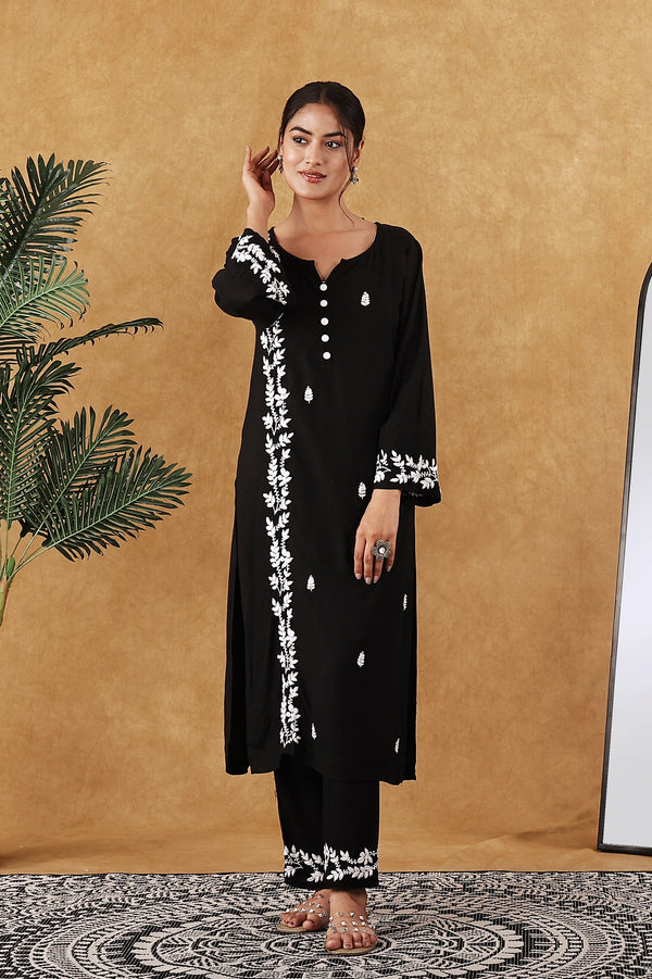Black Kurta Pant Set