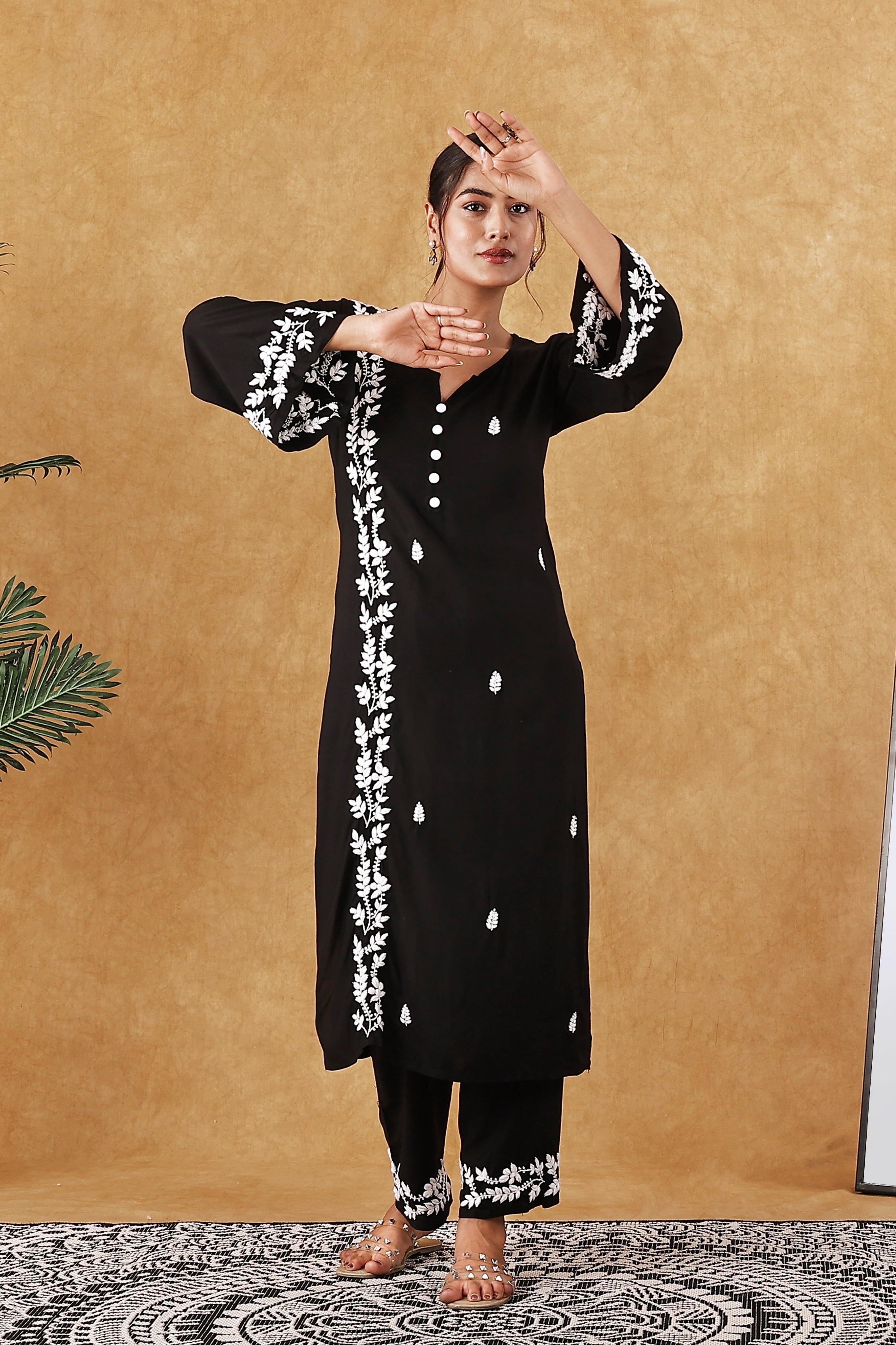 Black Kurta Pant Set