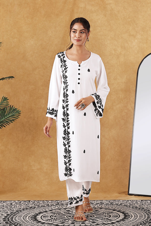 White Kurta Pant Set