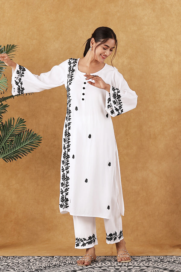 White Kurta Pant Set