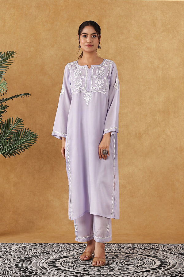 Lavender Modal Kurta Pant Set