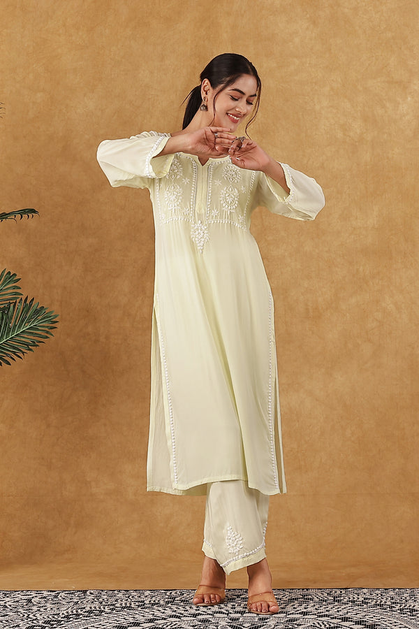 Butter Yellow Modal Kurta Pant Set
