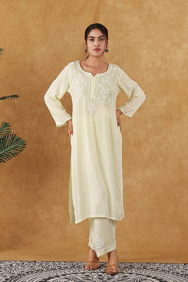 Butter Yellow Modal Kurta Pant Set