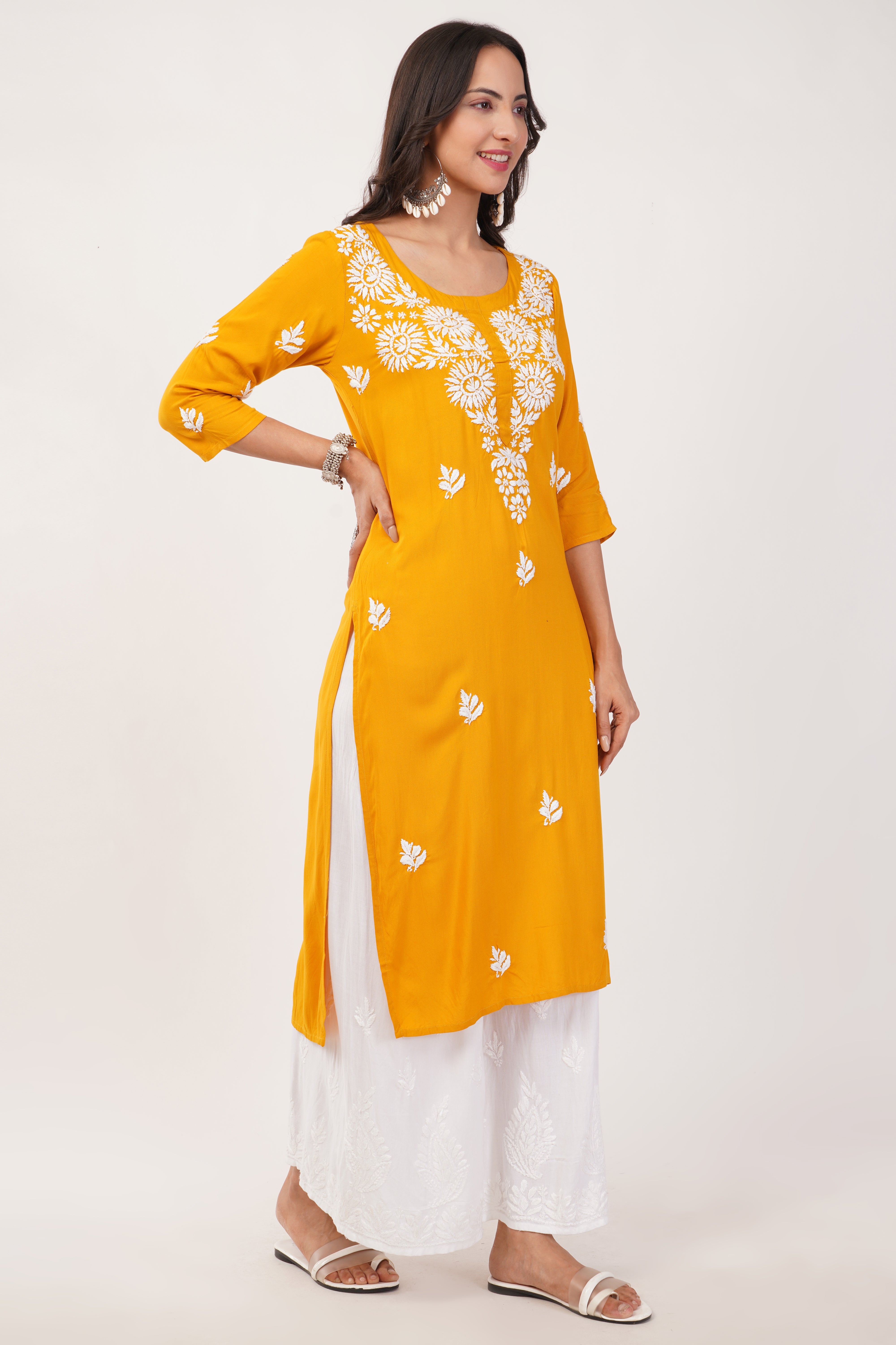 Mustard Sunshine Rayon Kurti