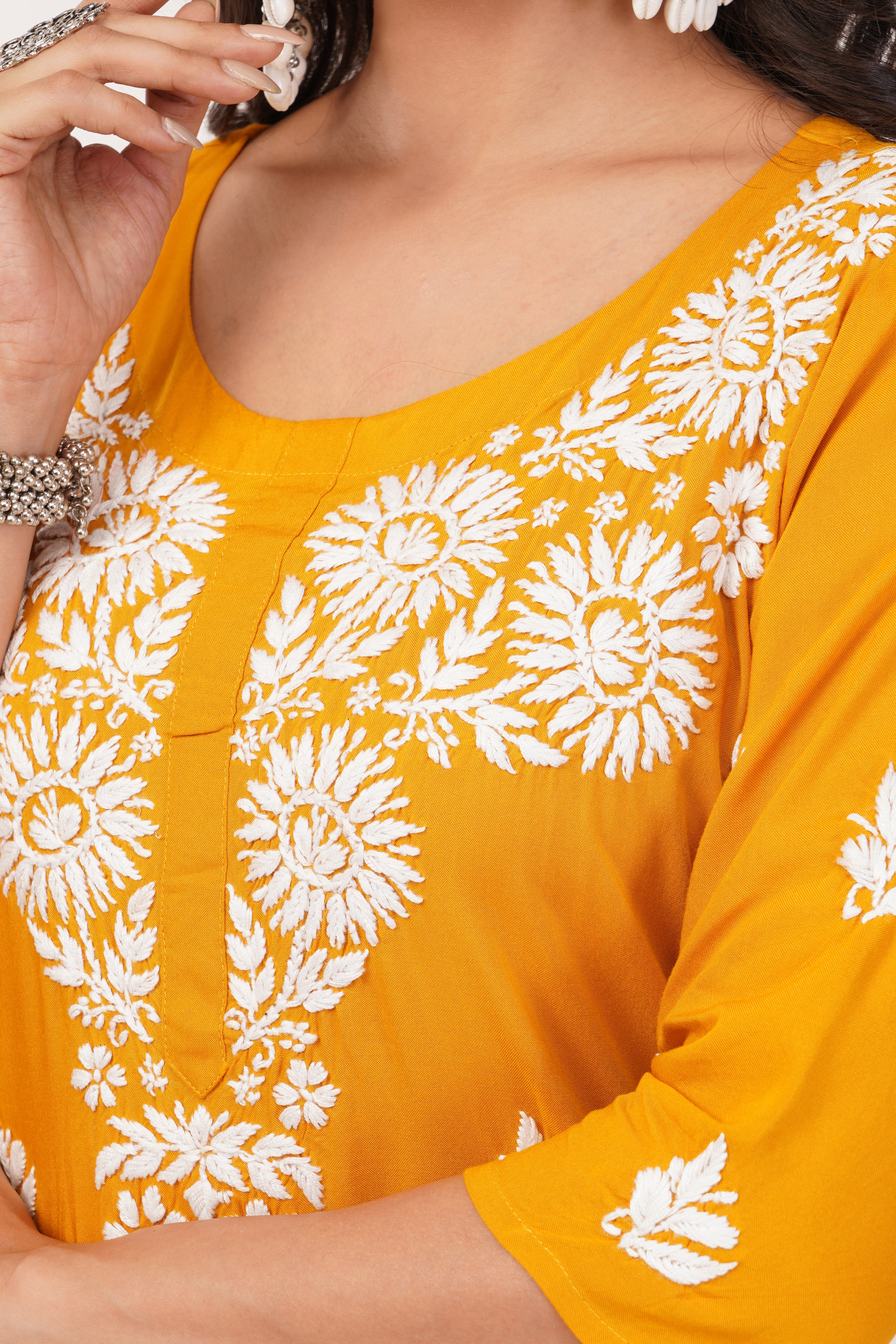 Mustard Sunshine Rayon Kurti