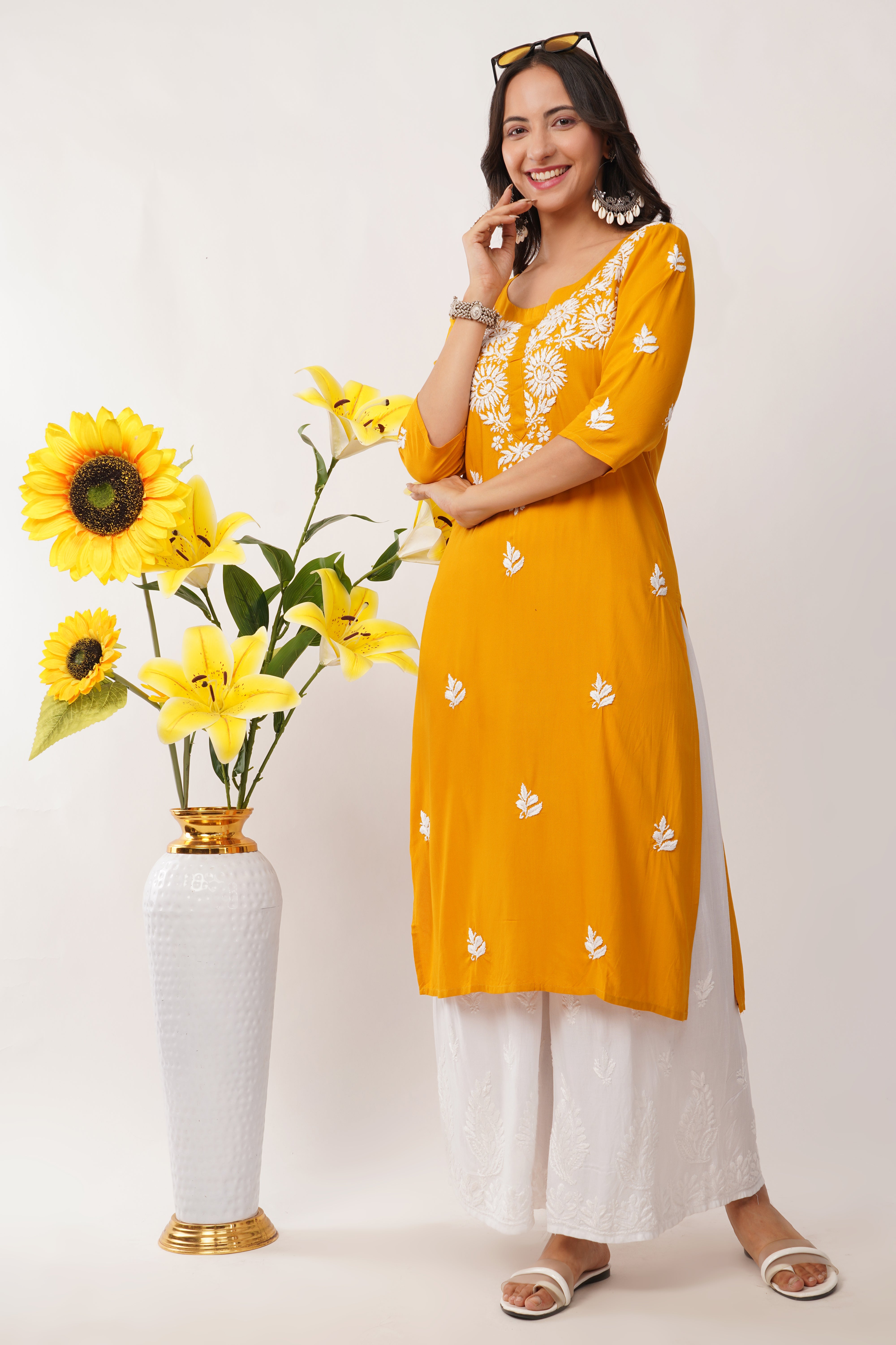 Mustard Sunshine Rayon Kurti