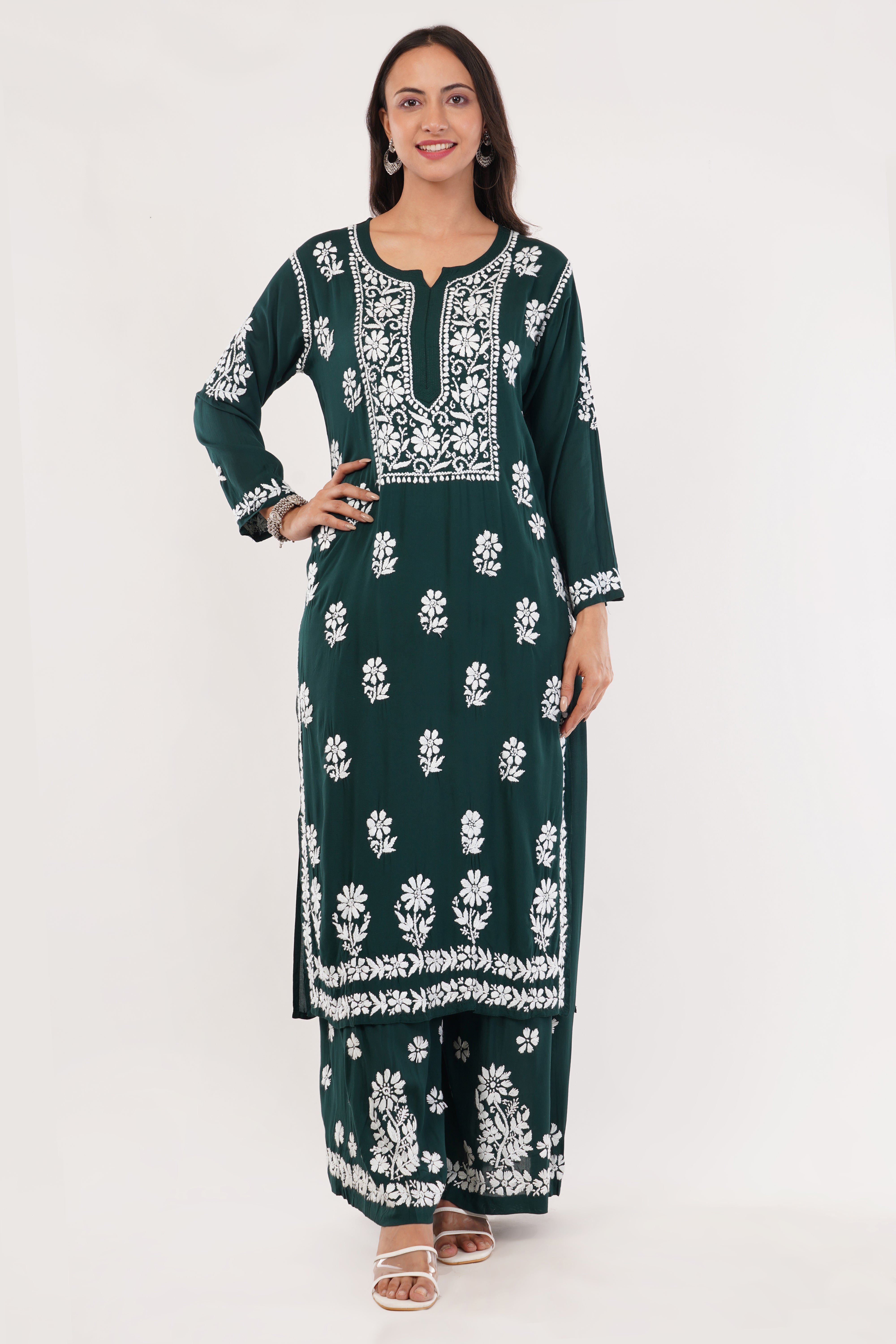 Dark Green Grace Kurta Set