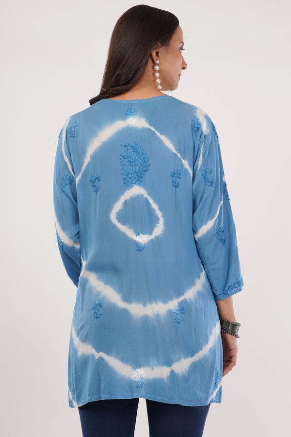 Blue Tie-Dye Chic Short Kurta