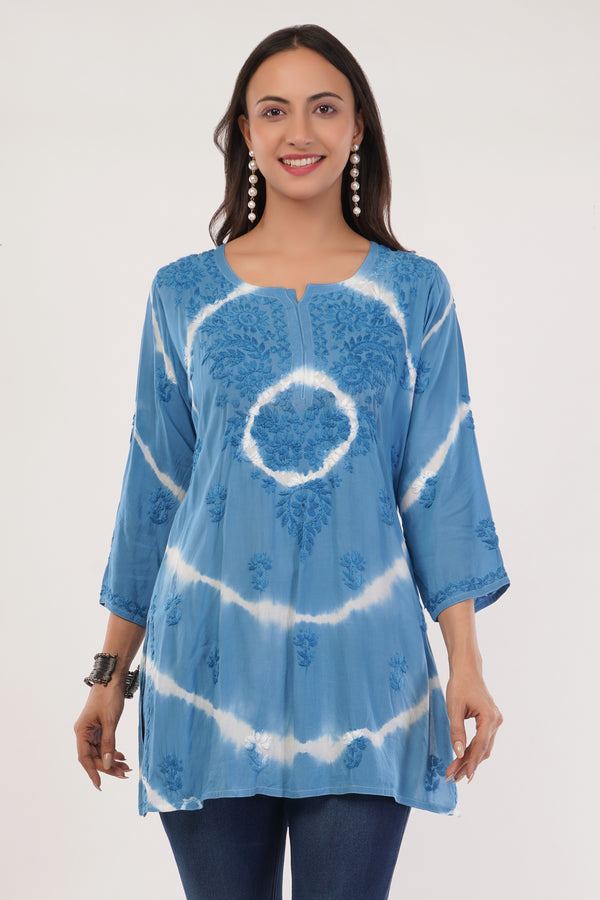 Blue Tie-Dye Chic Short Kurta