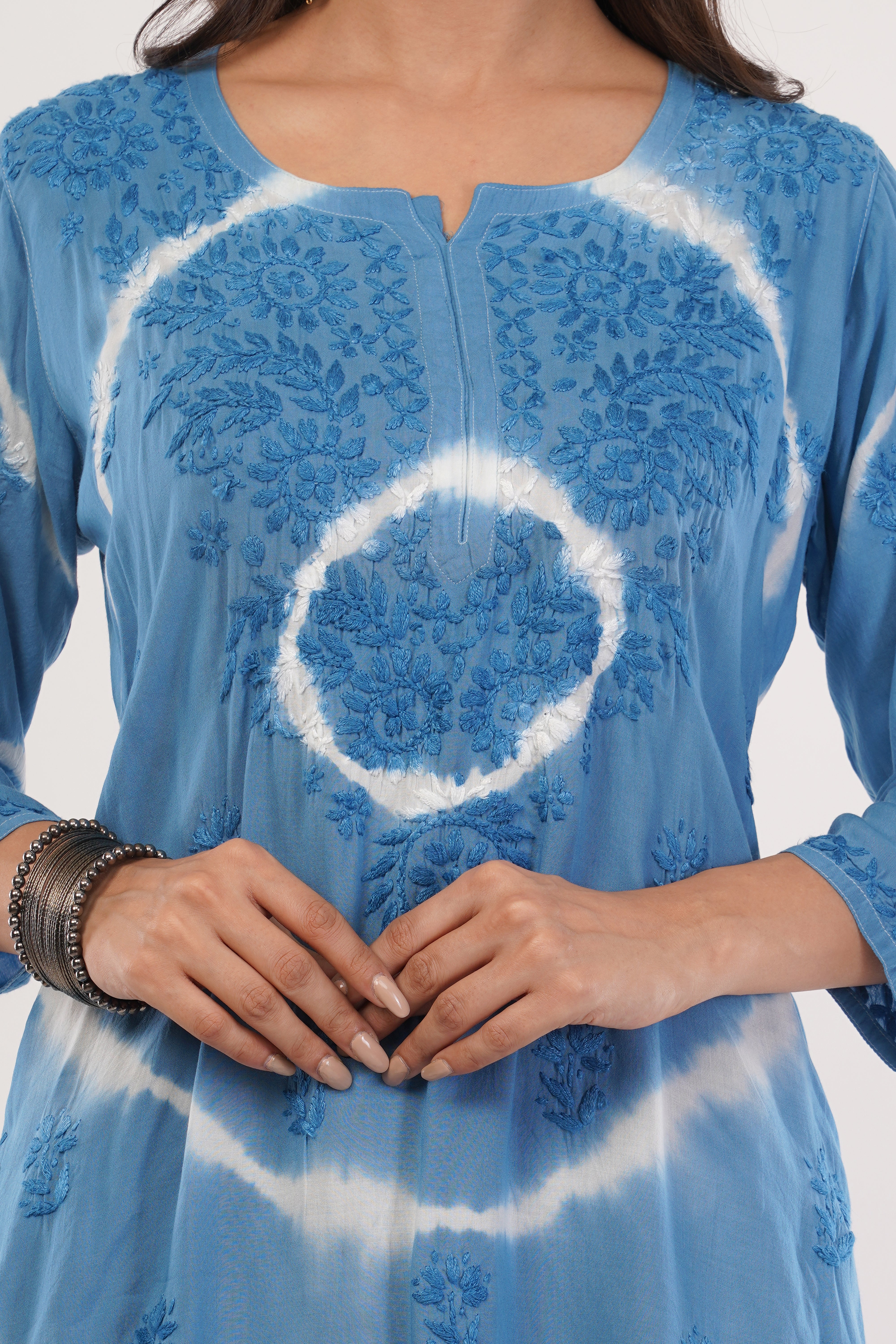 Blue Tie-Dye Chic Short Kurta