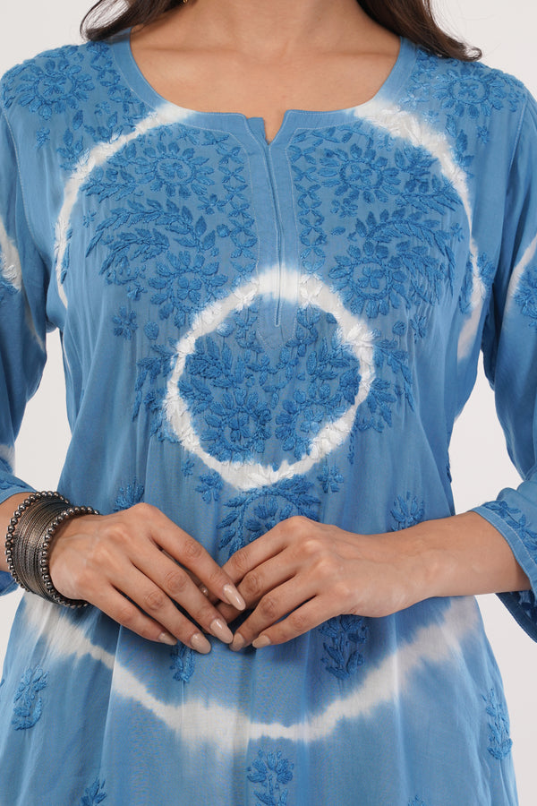 Blue Tie-Dye Chic Short Kurta