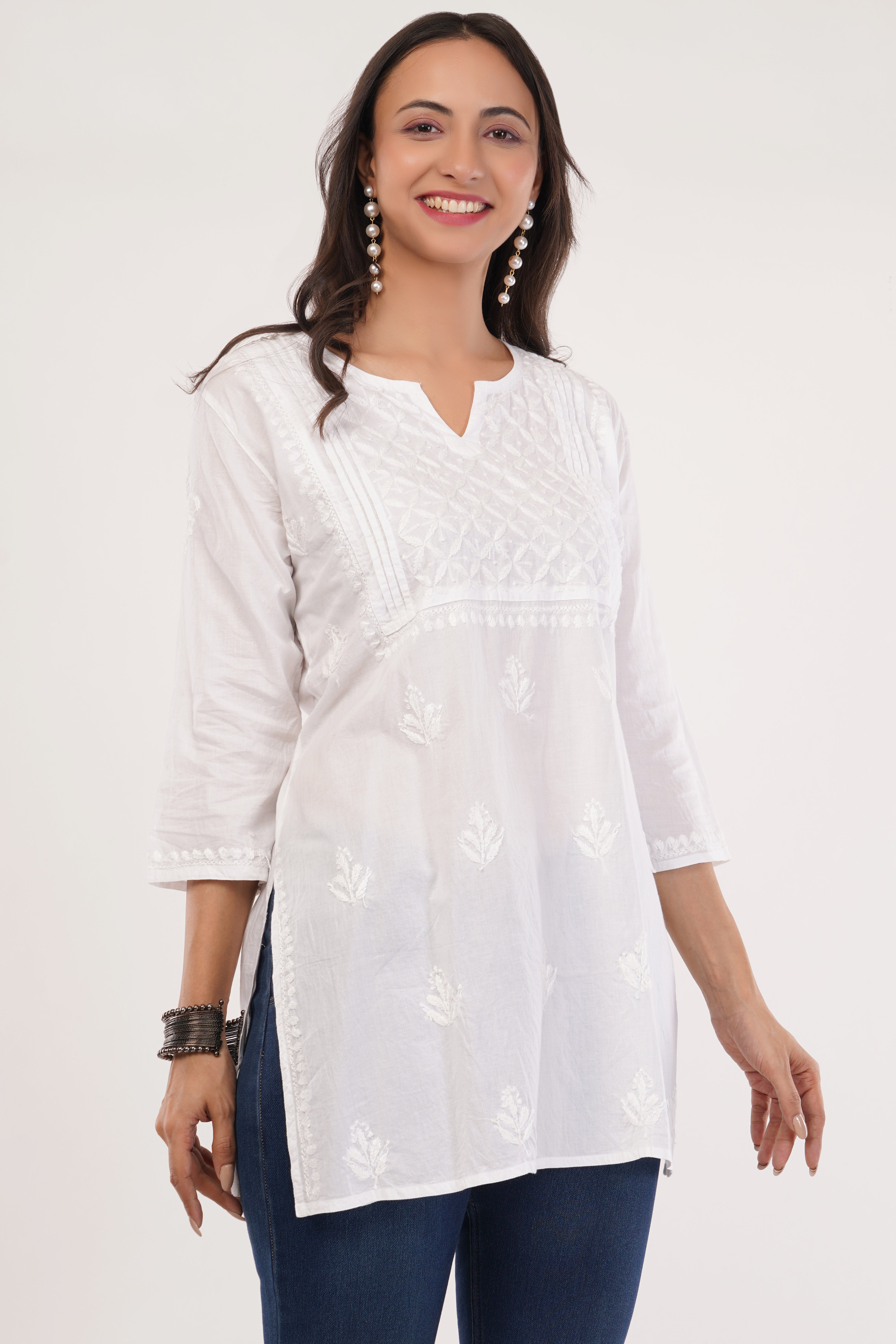 White Breeze Short Kurta