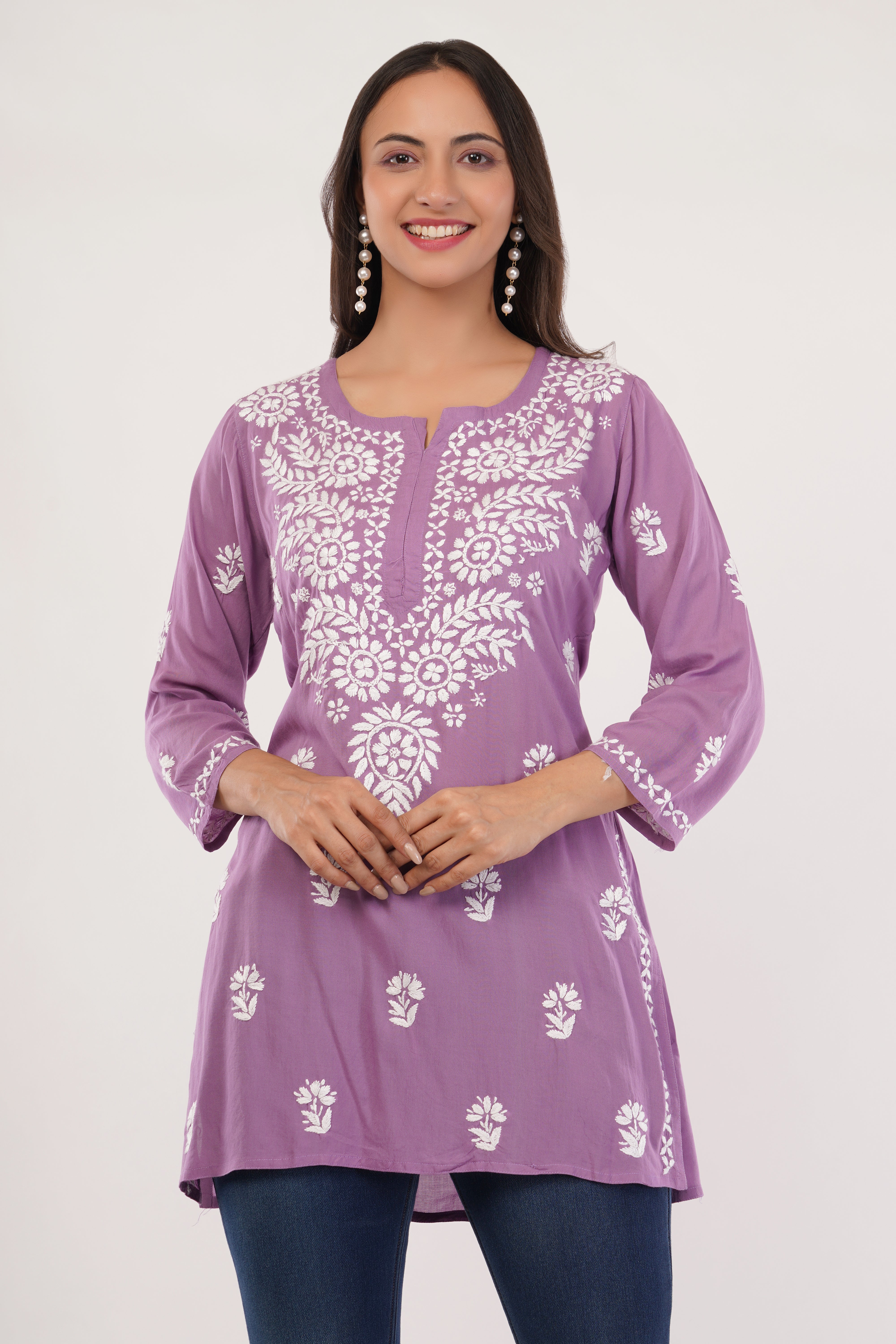 Lavender Charm Short Kurta