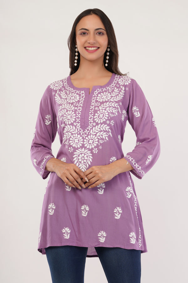 Lavender Charm Short Kurta