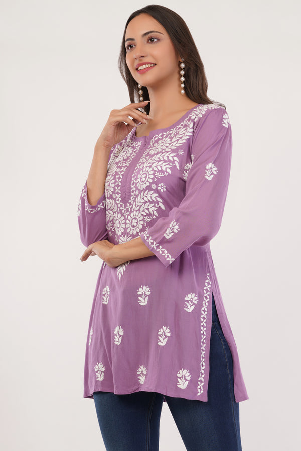 Lavender Charm Short Kurta
