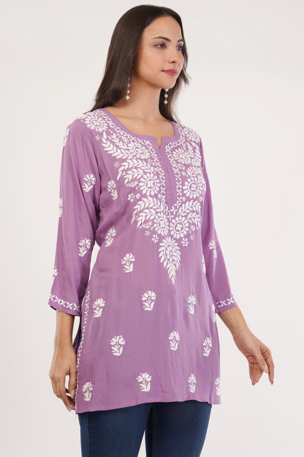 Lavender Charm Short Kurta