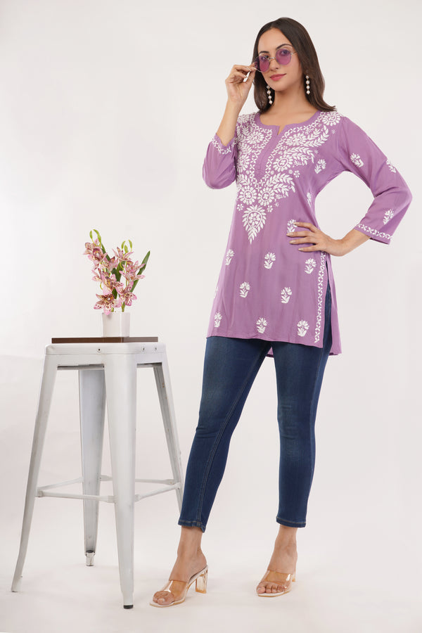 Lavender Charm Short Kurta